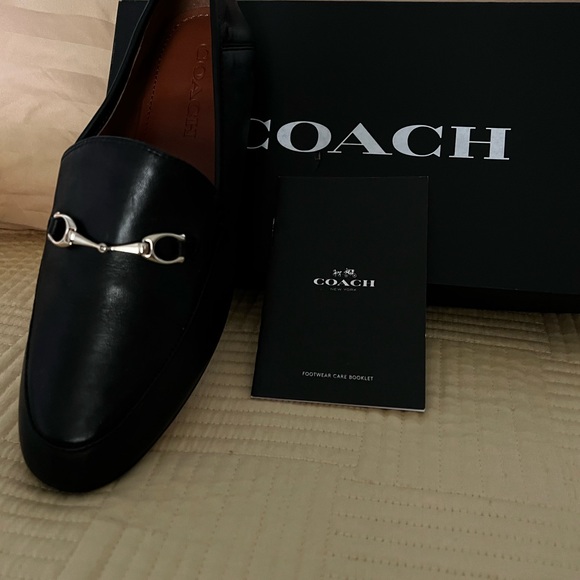 Coach Black Loafers with Gold Accent - Picture 4 of 8